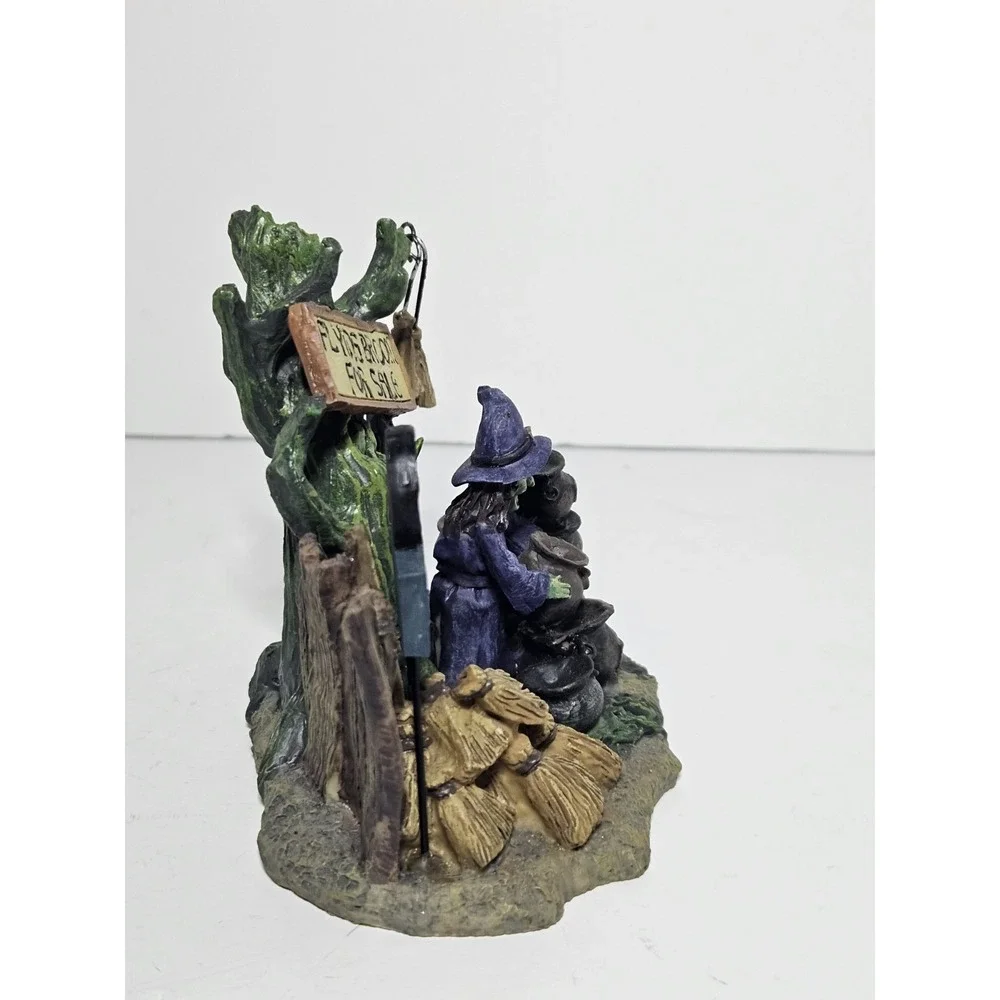 Spooky Hollow Flying Broom For Sale Witch Cauldron Halloween Village 2001